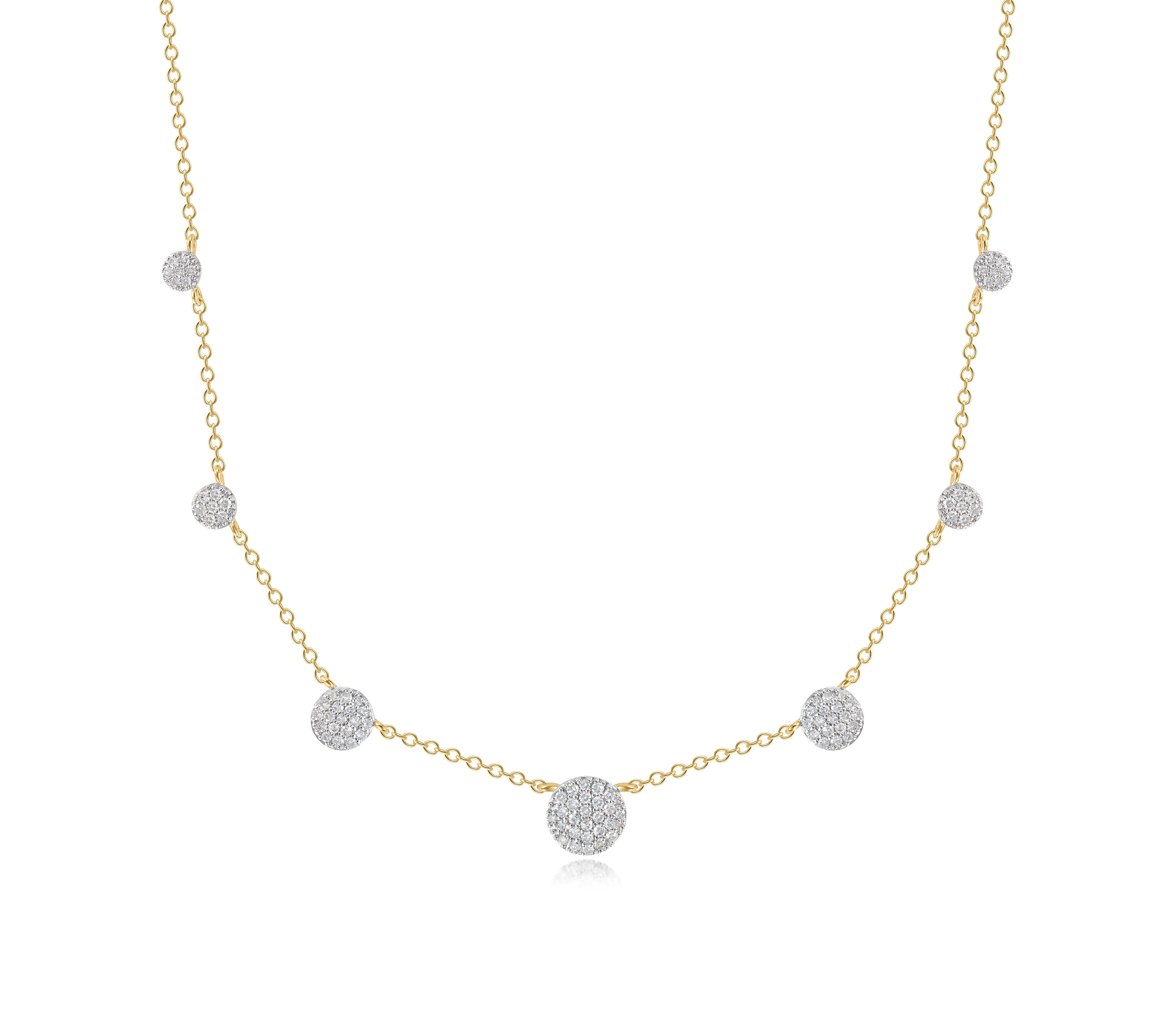 Seven Station Micro Graduated Infinity Necklace