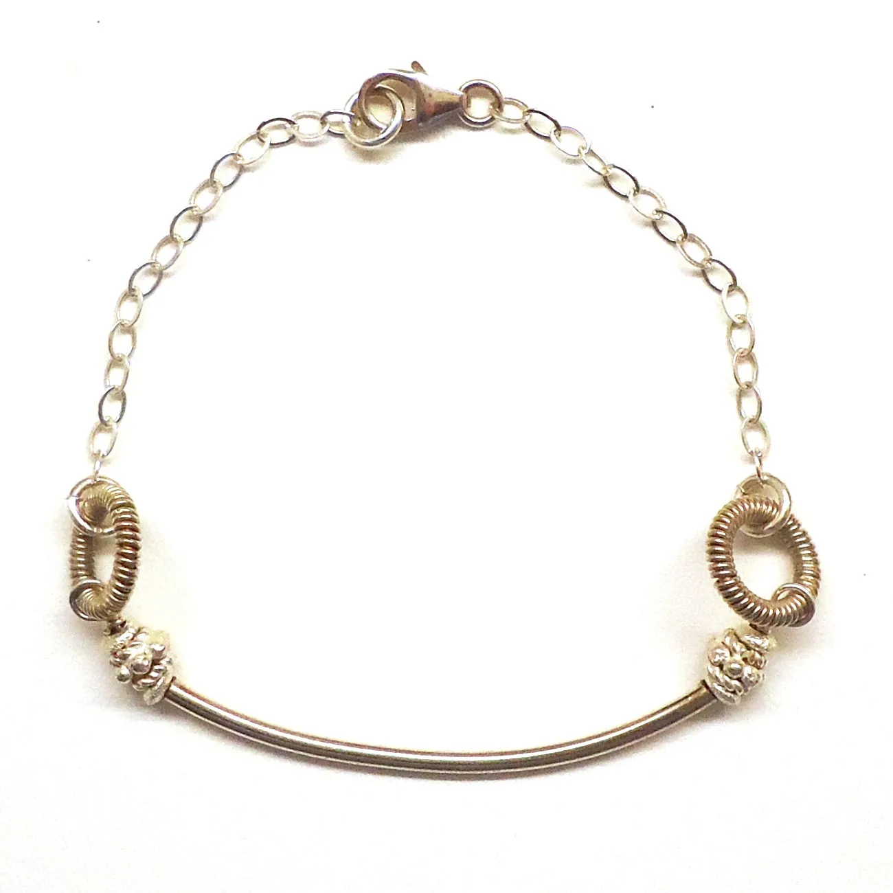 Silver Bar & Chain Bracelet