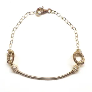 Silver Bar & Chain Bracelet