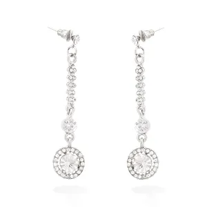 SILVER CRYSTAL EARRINGS  #FW5521-R-07 (OD24)