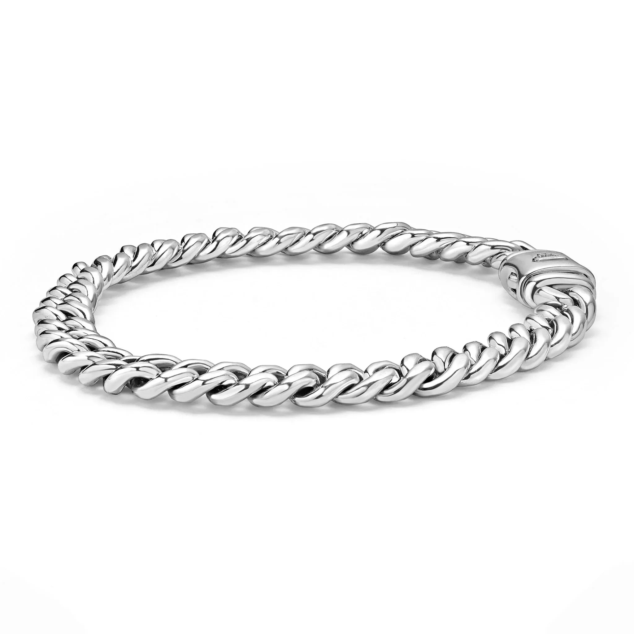 Silver Curb Chain Bracelet | 8mm