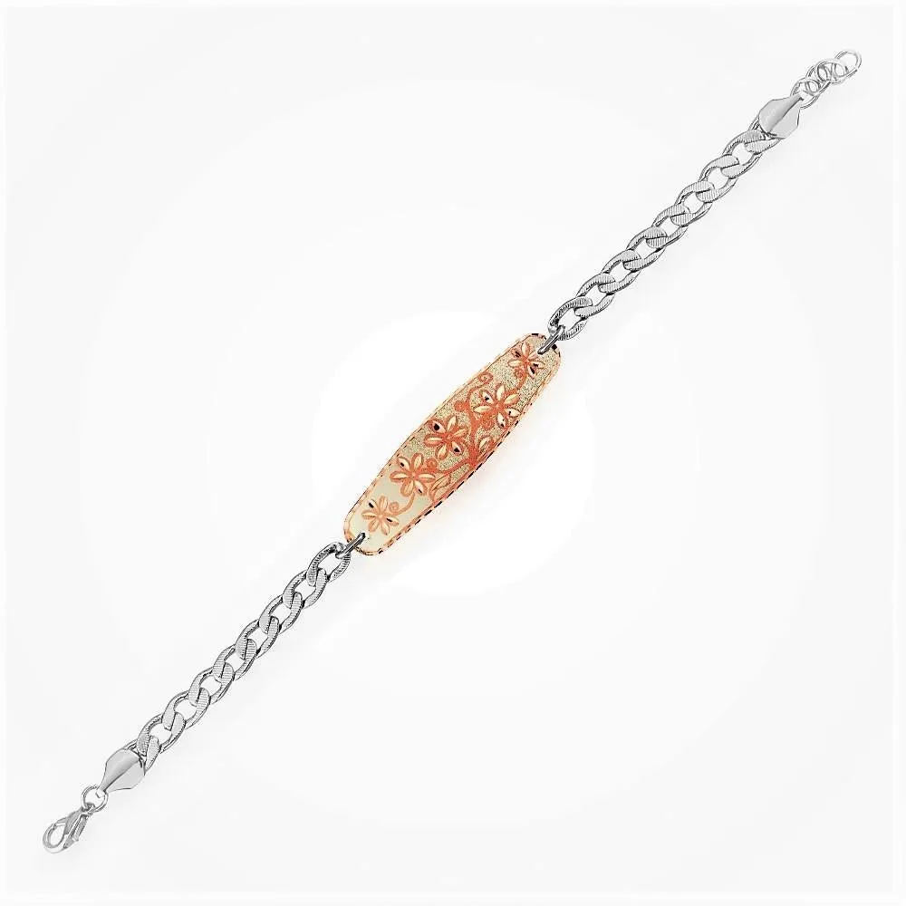 Silver daisy flower design handmade copper adjustable chain bracelet