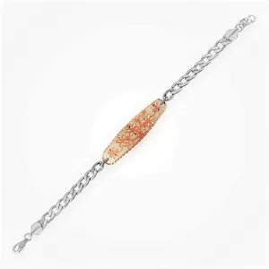 Silver daisy flower design handmade copper adjustable chain bracelet
