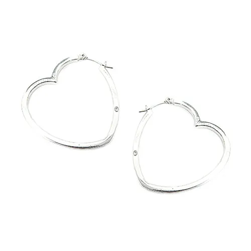 SILVER HEART EARRINGS  #HNE70427_SILVER (HF15)