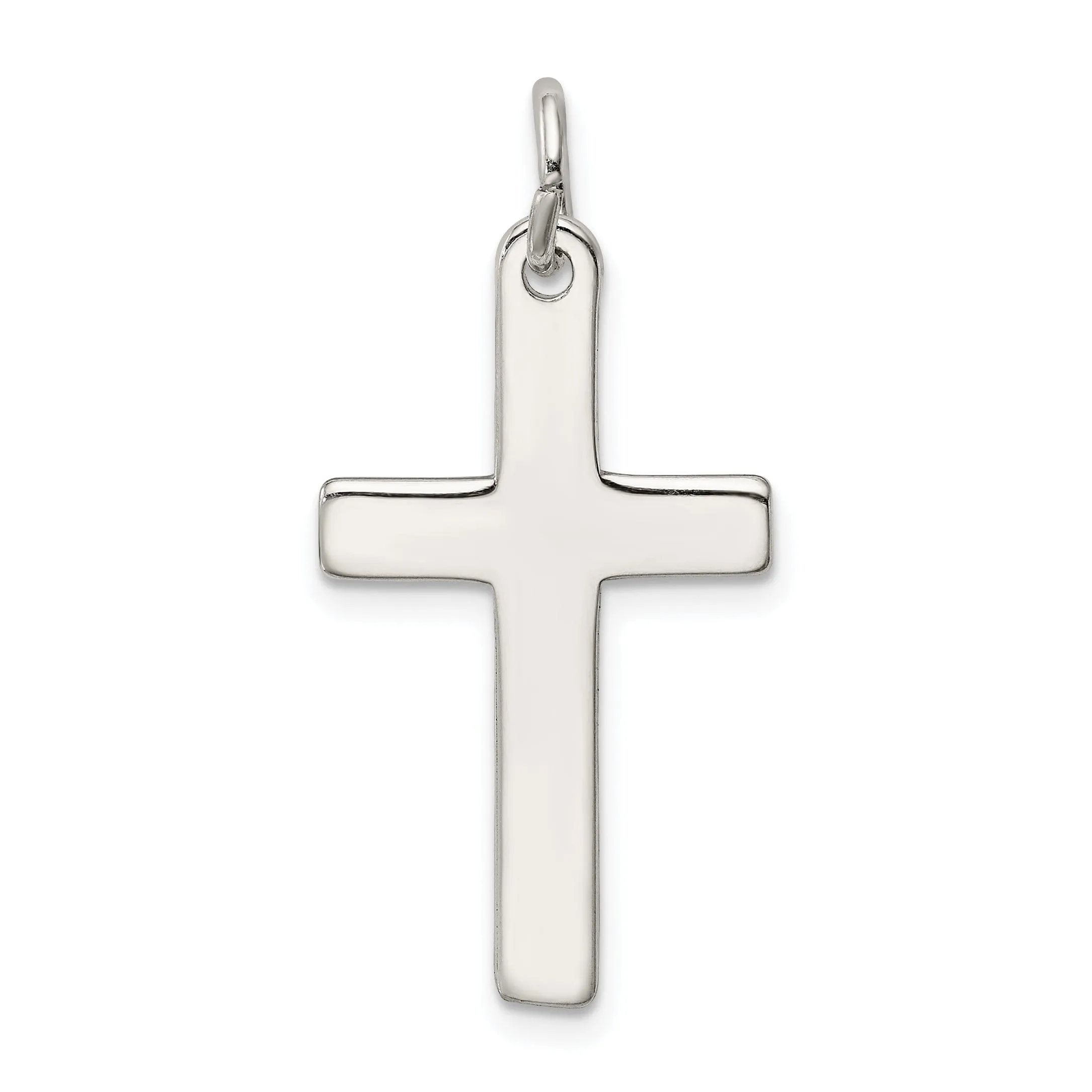 Silver Polished Finish Latin Cross Pendant