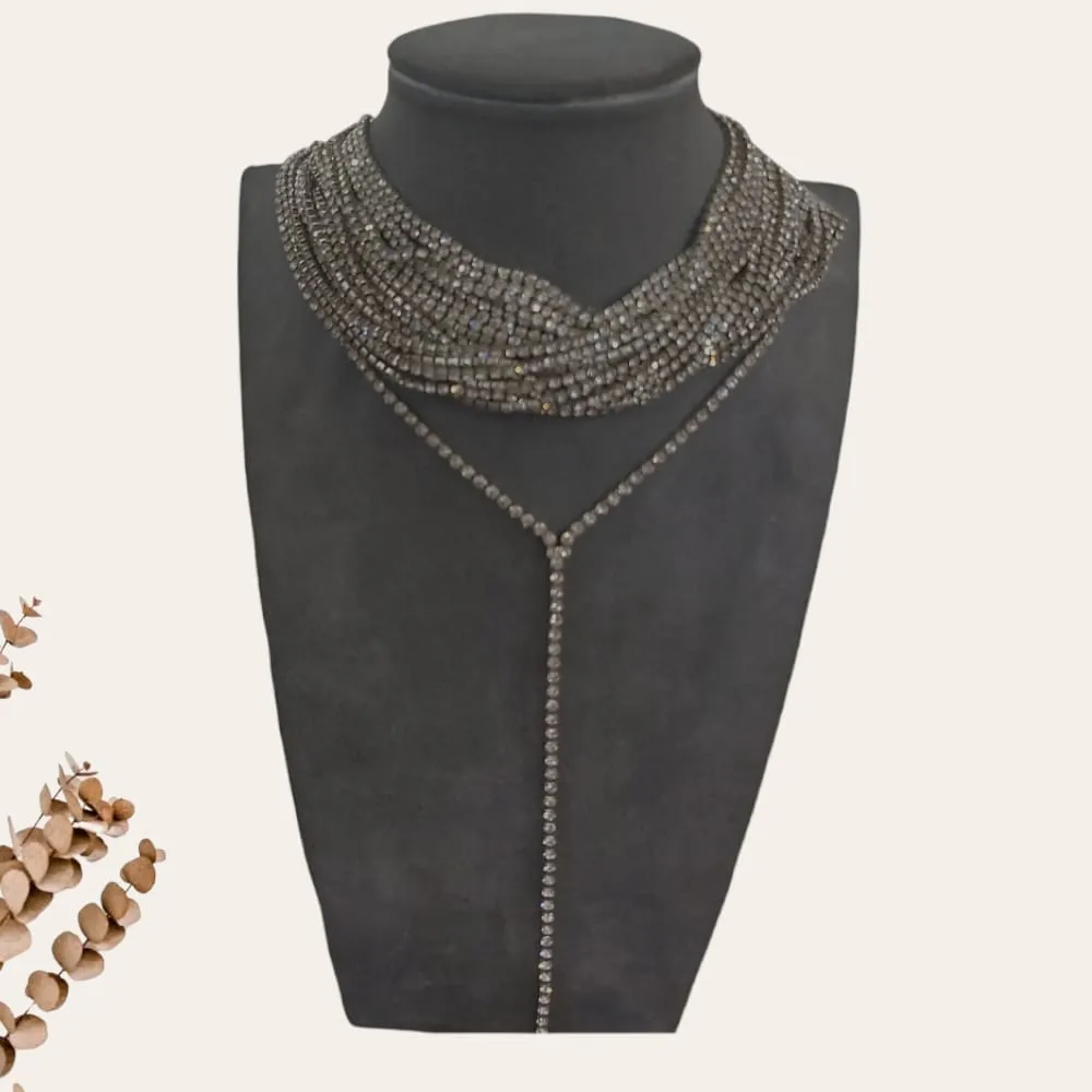 Silver Rhinestone Chain Necklace
