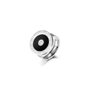 Silver Roman Numerals Love Ring - Engraved Stainless Steel Jewelry
