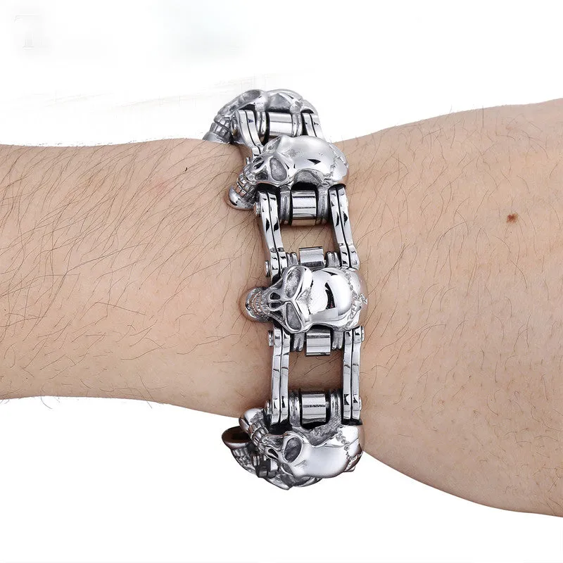 Silver Skull Biker Chain
