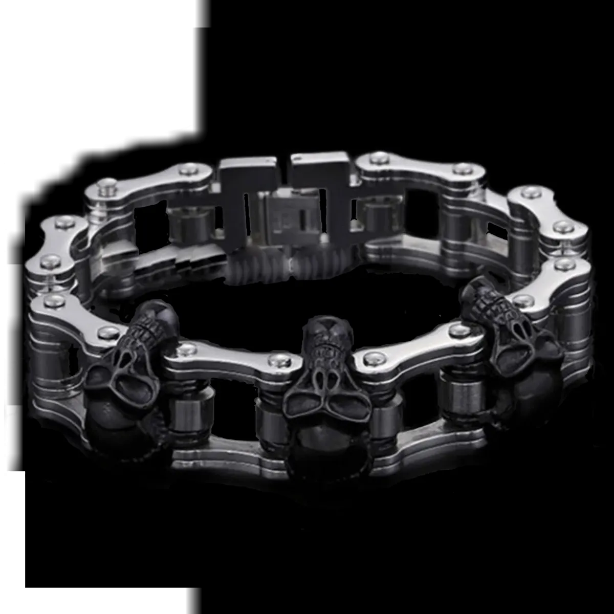 Silver Skull Biker Chain