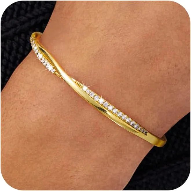 Silver Wave Adjustable Open Bracelets