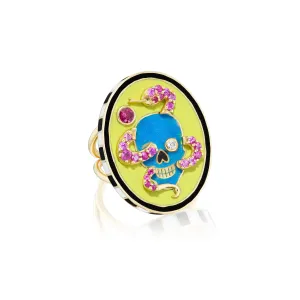 Skull & Snake Enamel Ring