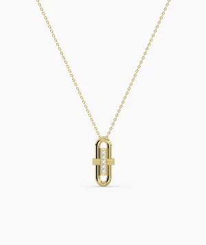 Sleek Gold & Diamond Necklace