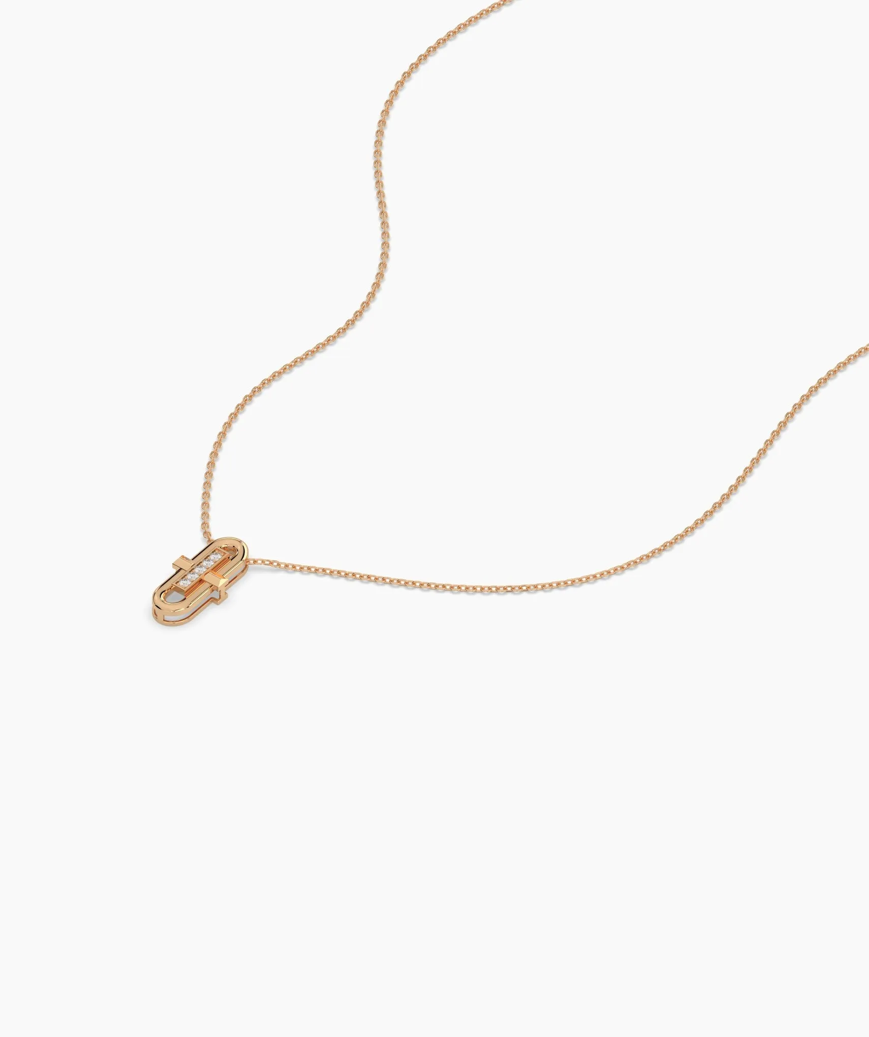 Sleek Gold & Diamond Necklace