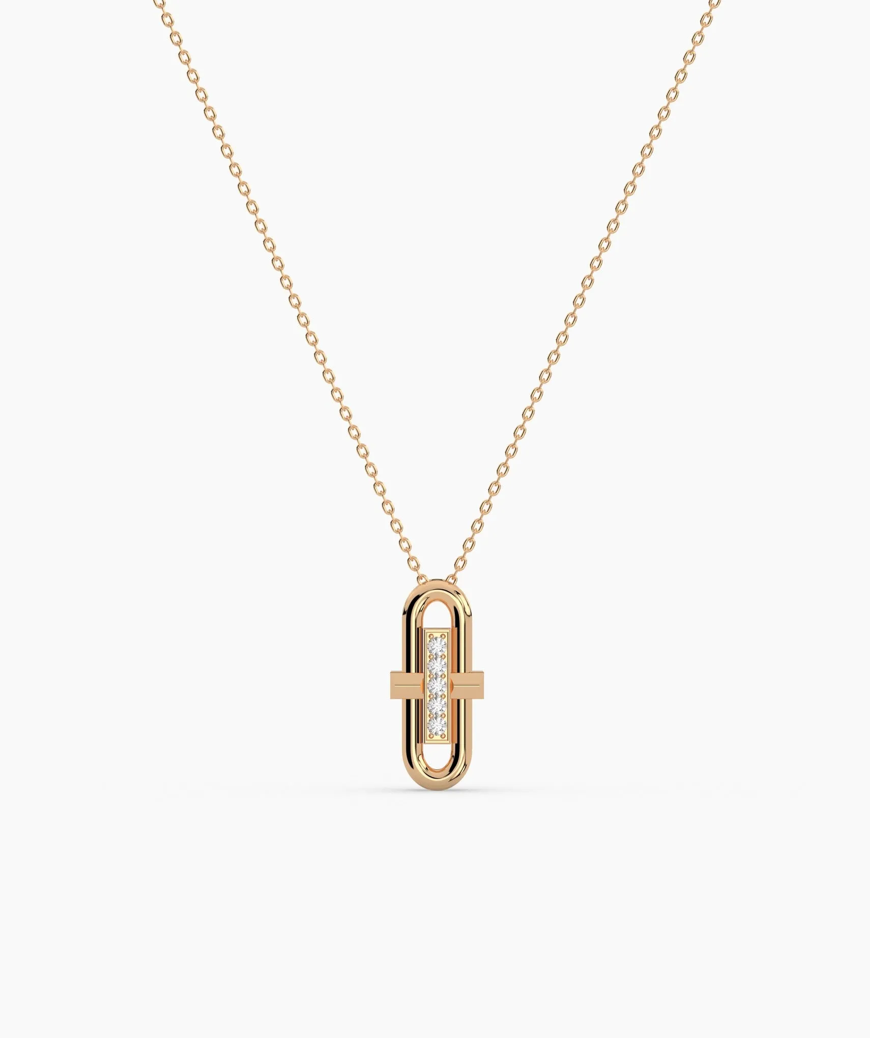 Sleek Gold & Diamond Necklace