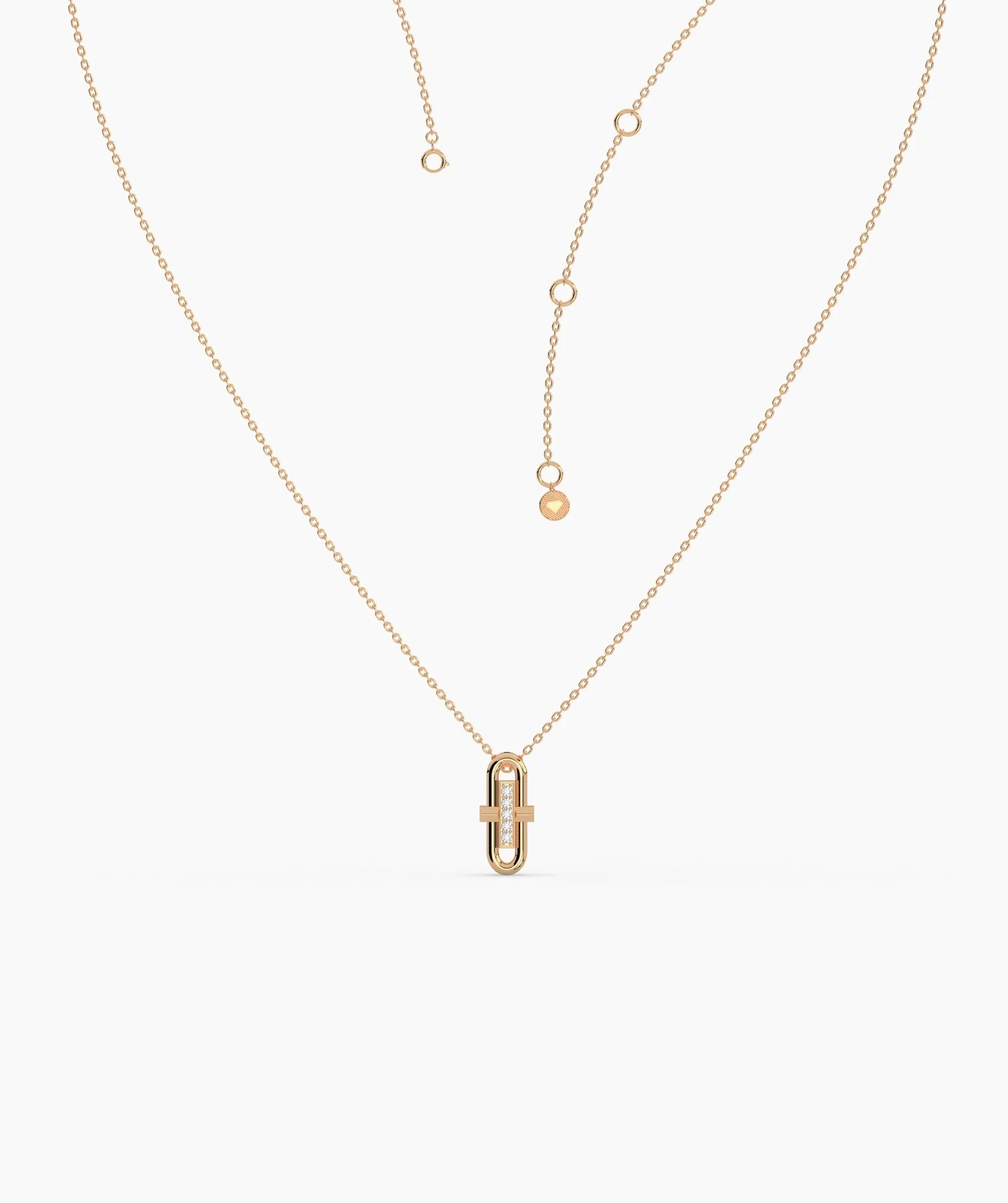 Sleek Gold & Diamond Necklace