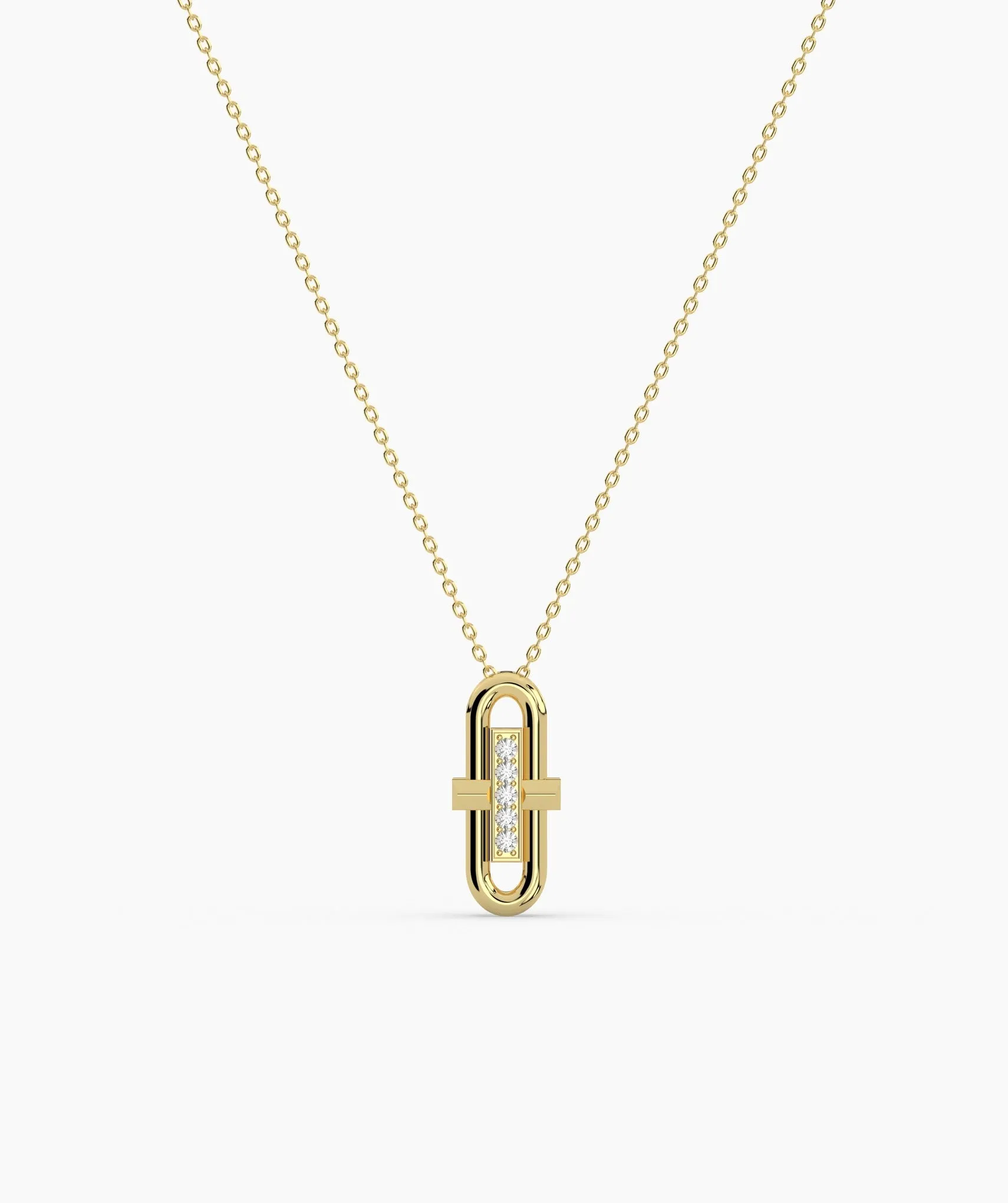 Sleek Gold & Diamond Necklace