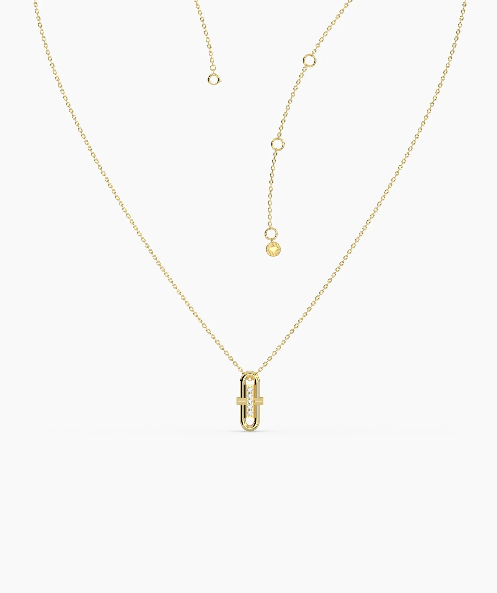 Sleek Gold & Diamond Necklace
