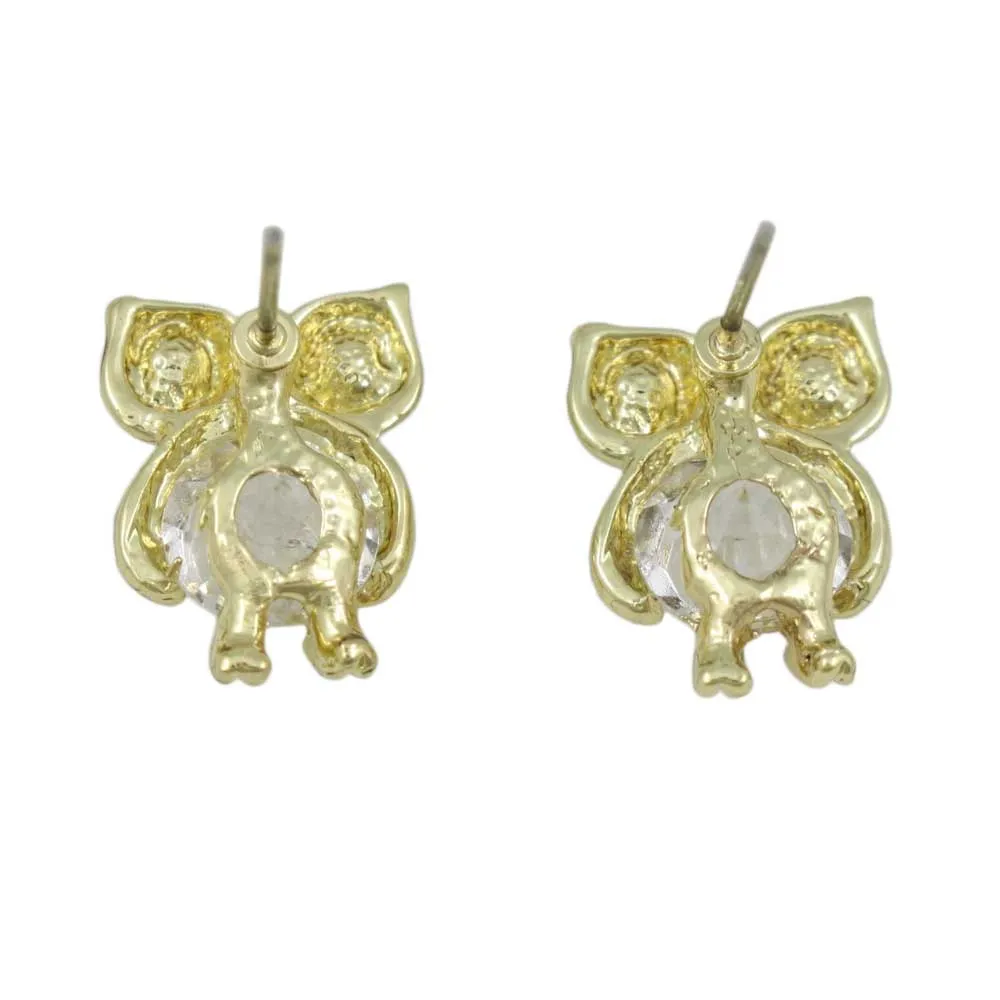 Small Crystal Owl Stud Pierced Earring - REC578