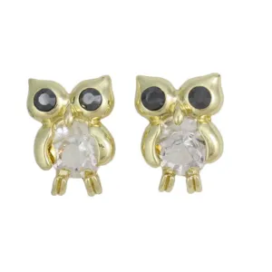 Small Crystal Owl Stud Pierced Earring - REC578