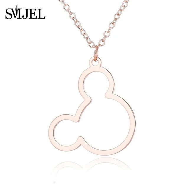 SMJEL Stainless Steel Mickey Charm Bracelet Mickey Children Jewelry Women Cartoon Minnie Bracelets Bangles Kids Gift pulseras
