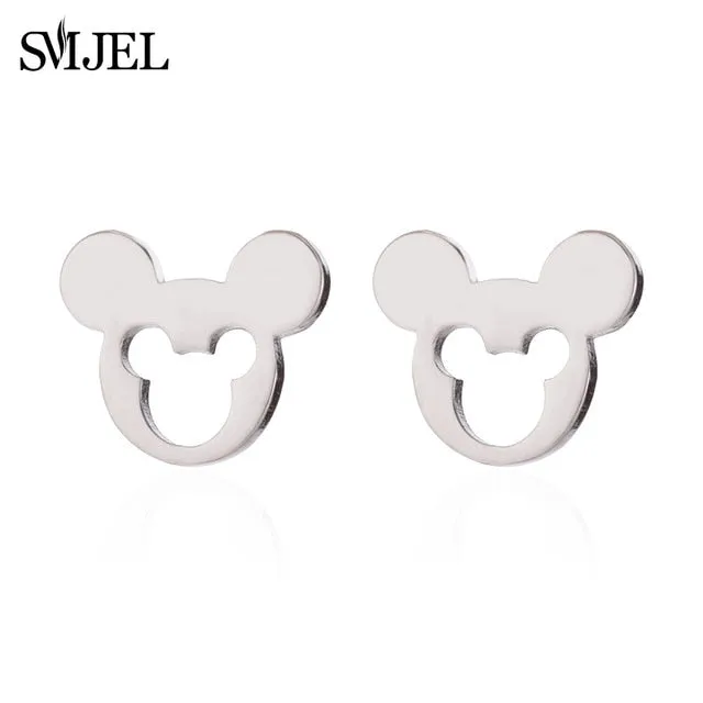 SMJEL Stainless Steel Mickey Charm Bracelet Mickey Children Jewelry Women Cartoon Minnie Bracelets Bangles Kids Gift pulseras