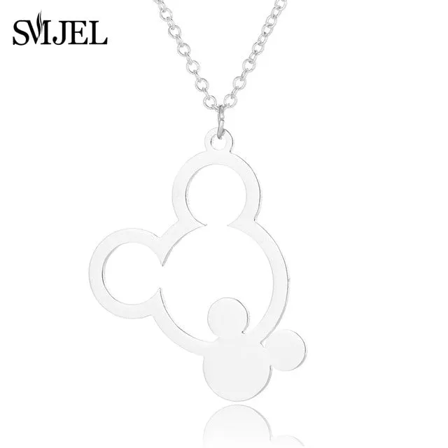 SMJEL Stainless Steel Mickey Charm Bracelet Mickey Children Jewelry Women Cartoon Minnie Bracelets Bangles Kids Gift pulseras