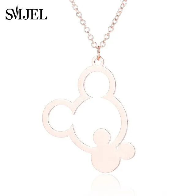 SMJEL Stainless Steel Mickey Charm Bracelet Mickey Children Jewelry Women Cartoon Minnie Bracelets Bangles Kids Gift pulseras
