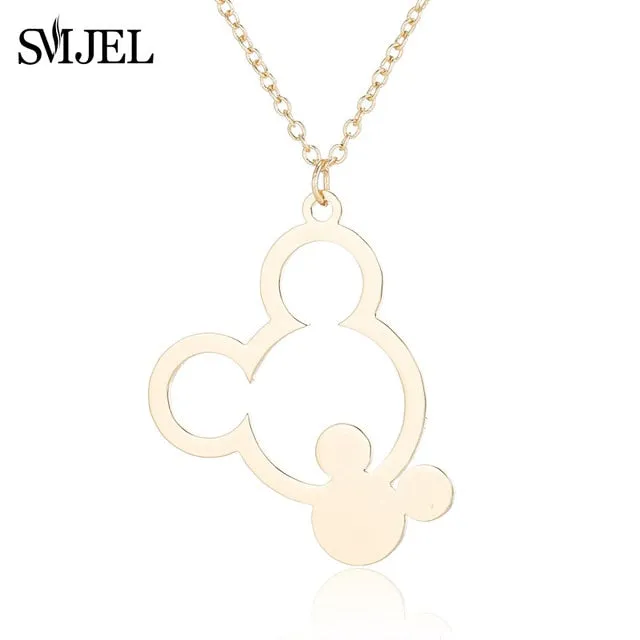 SMJEL Stainless Steel Mickey Charm Bracelet Mickey Children Jewelry Women Cartoon Minnie Bracelets Bangles Kids Gift pulseras