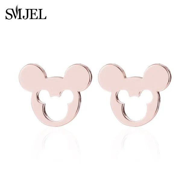 SMJEL Stainless Steel Mickey Charm Bracelet Mickey Children Jewelry Women Cartoon Minnie Bracelets Bangles Kids Gift pulseras