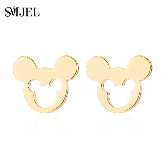 SMJEL Stainless Steel Mickey Charm Bracelet Mickey Children Jewelry Women Cartoon Minnie Bracelets Bangles Kids Gift pulseras