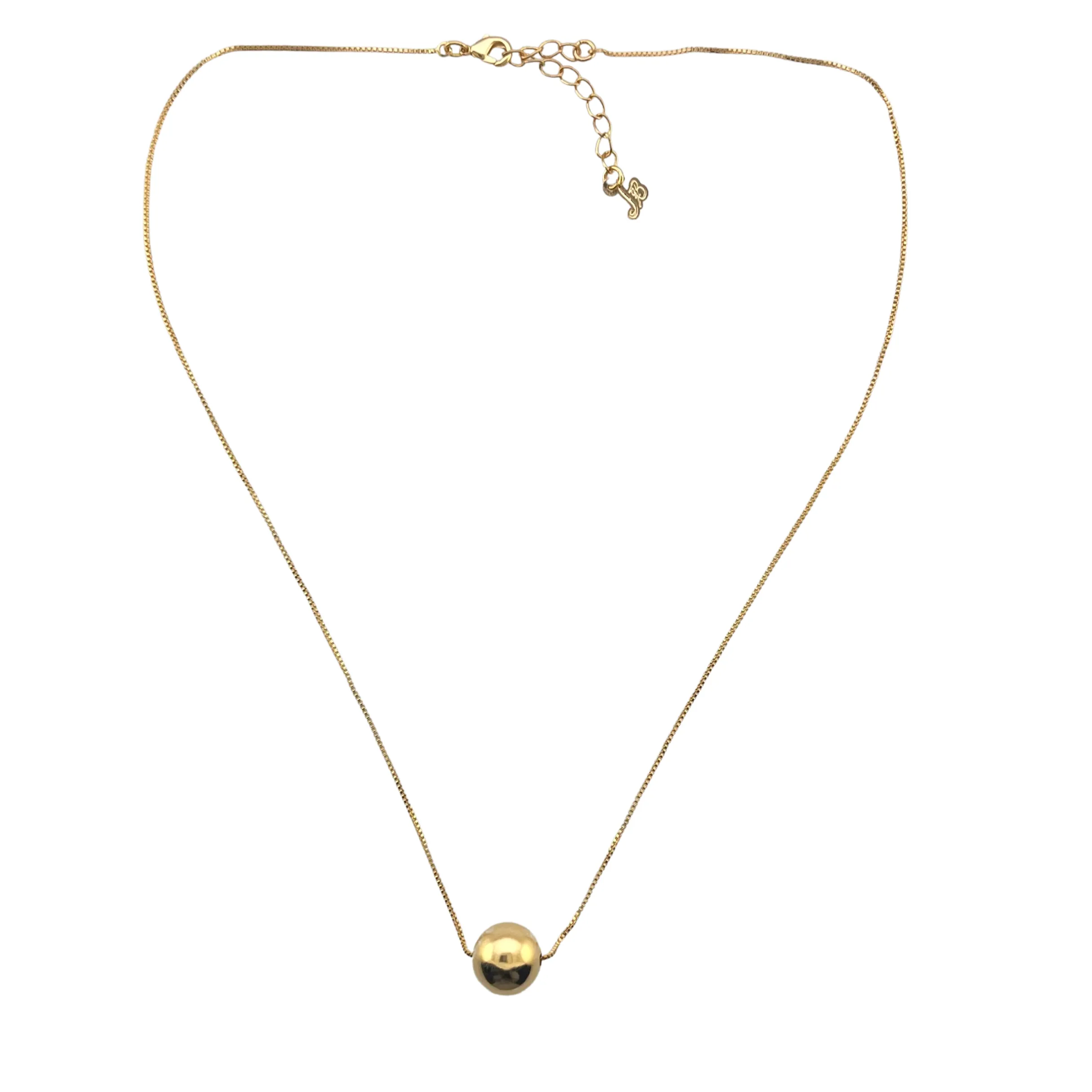 SN444A 18''  18K Gold Plated chain with a 12’’ ball pendent