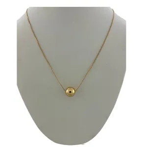 SN444A 18''  18K Gold Plated chain with a 12’’ ball pendent