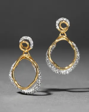 Solanales Gold Crystal Orbit Drop Post Earring