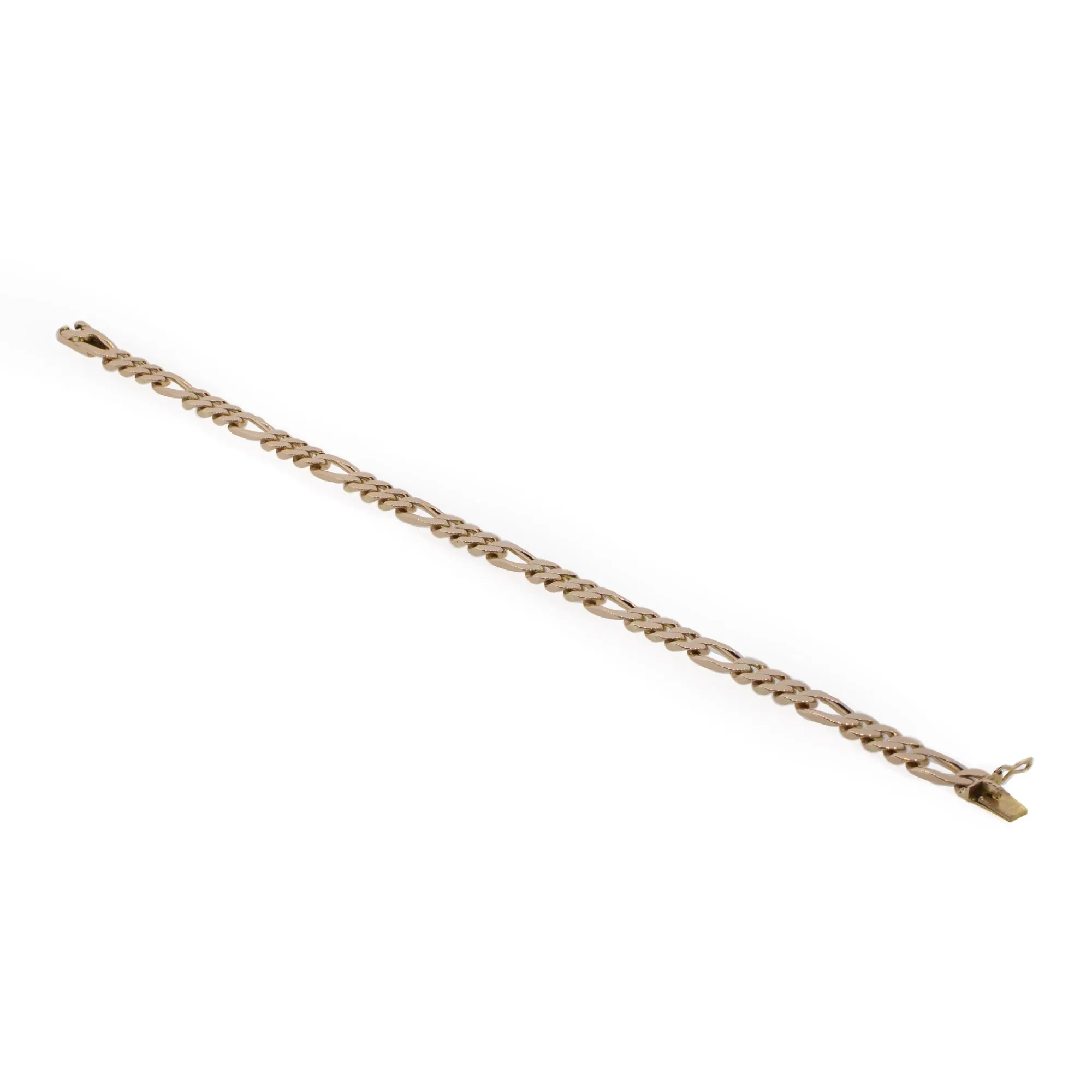 Solid Yellow Gold Link Figaro Bracelet