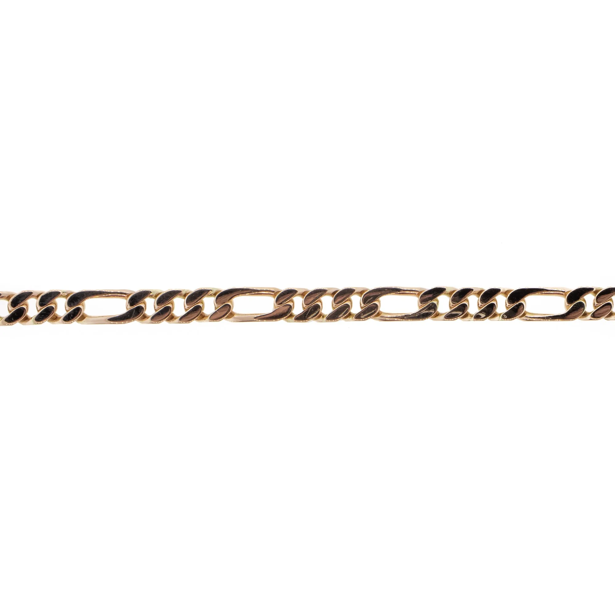 Solid Yellow Gold Link Figaro Bracelet