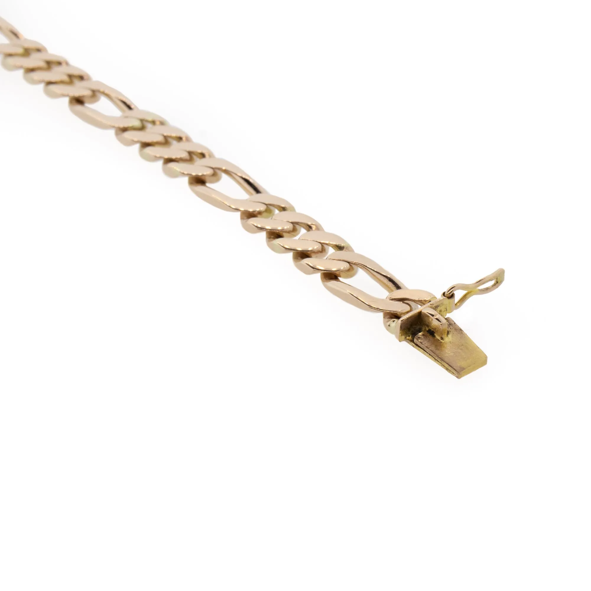 Solid Yellow Gold Link Figaro Bracelet