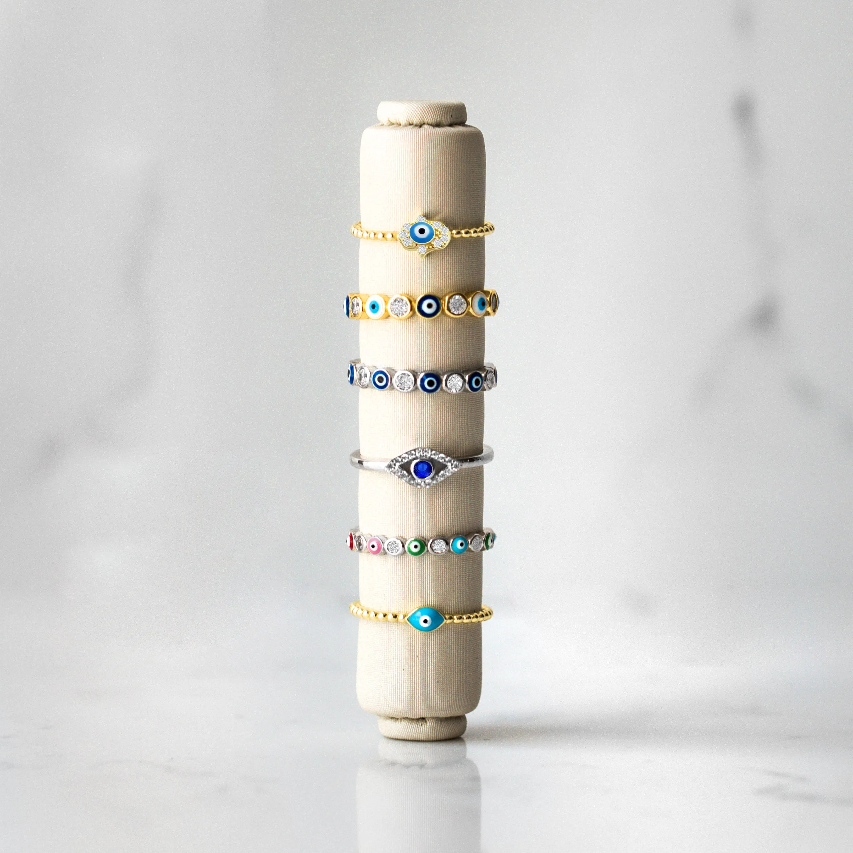 Sparkle Hamsa Evil Eye Ring