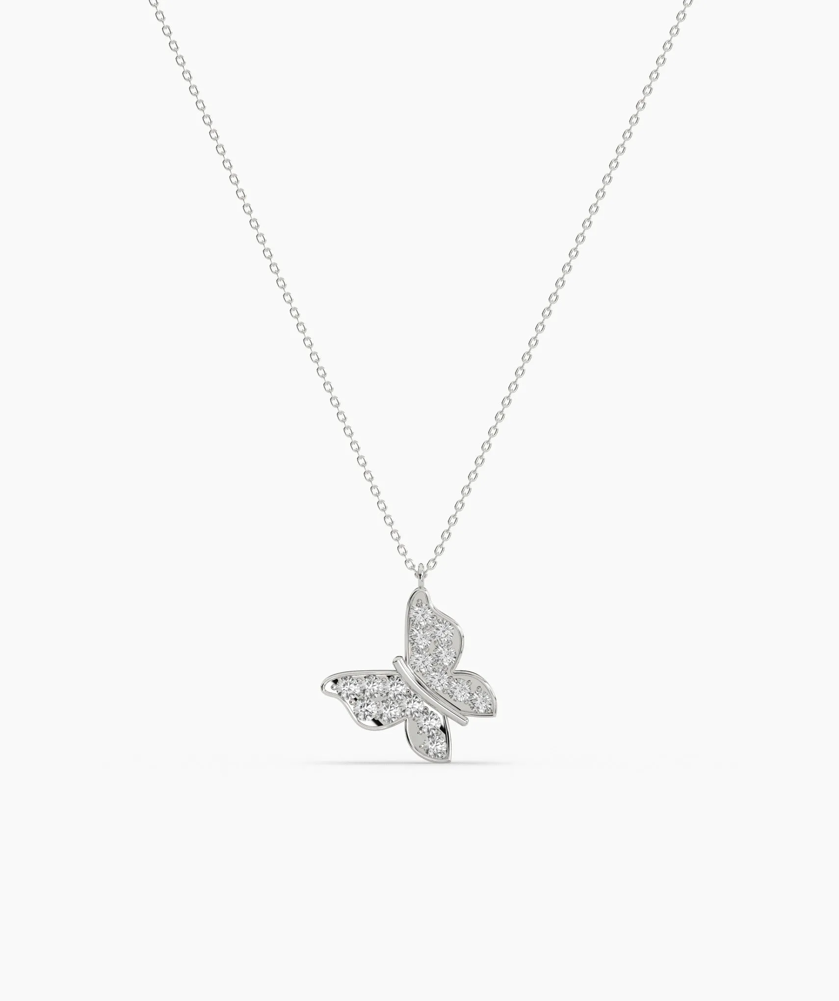 Sparkling Wings 14K Gold Butterfly Pendant