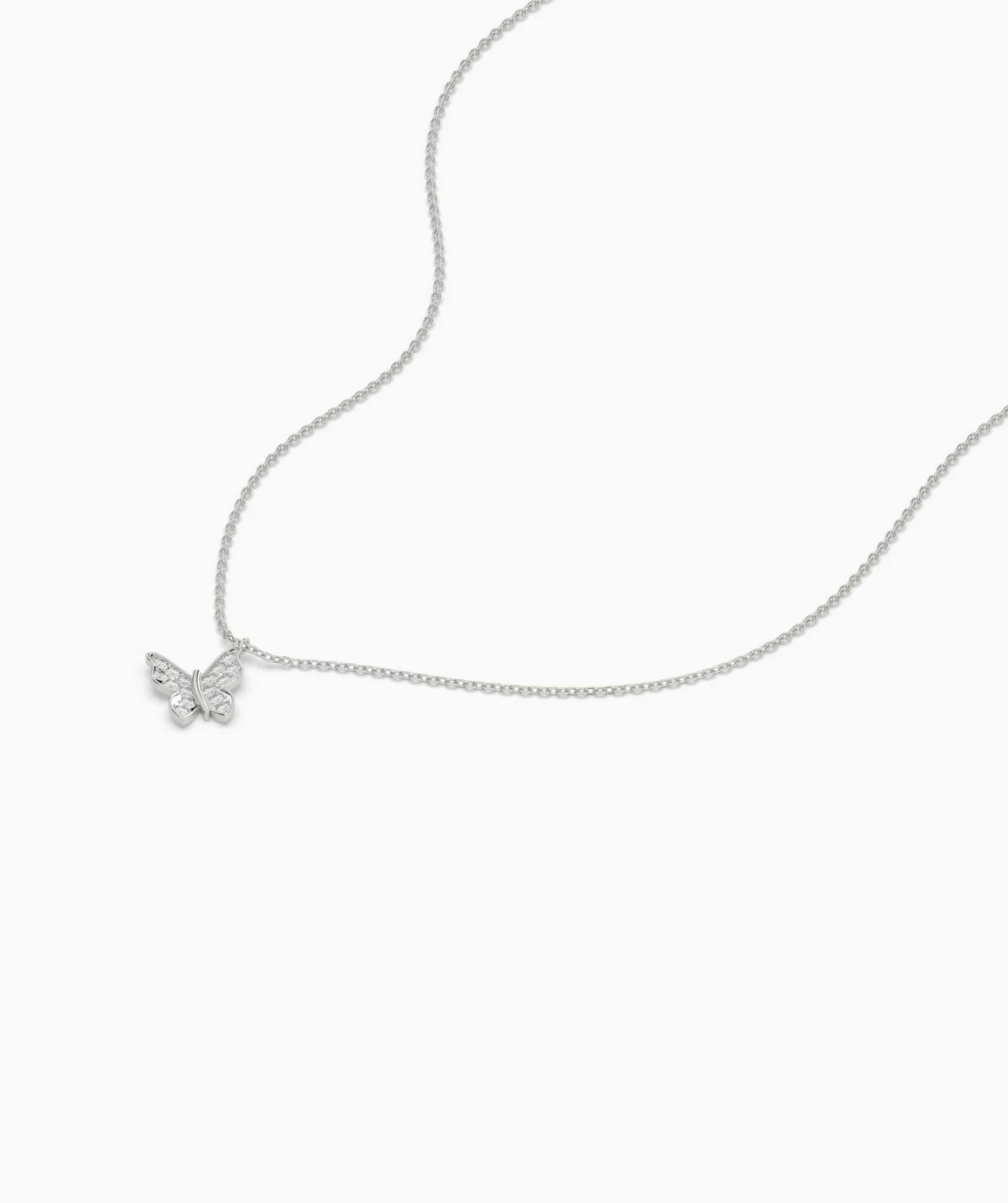 Sparkling Wings 14K Gold Butterfly Pendant
