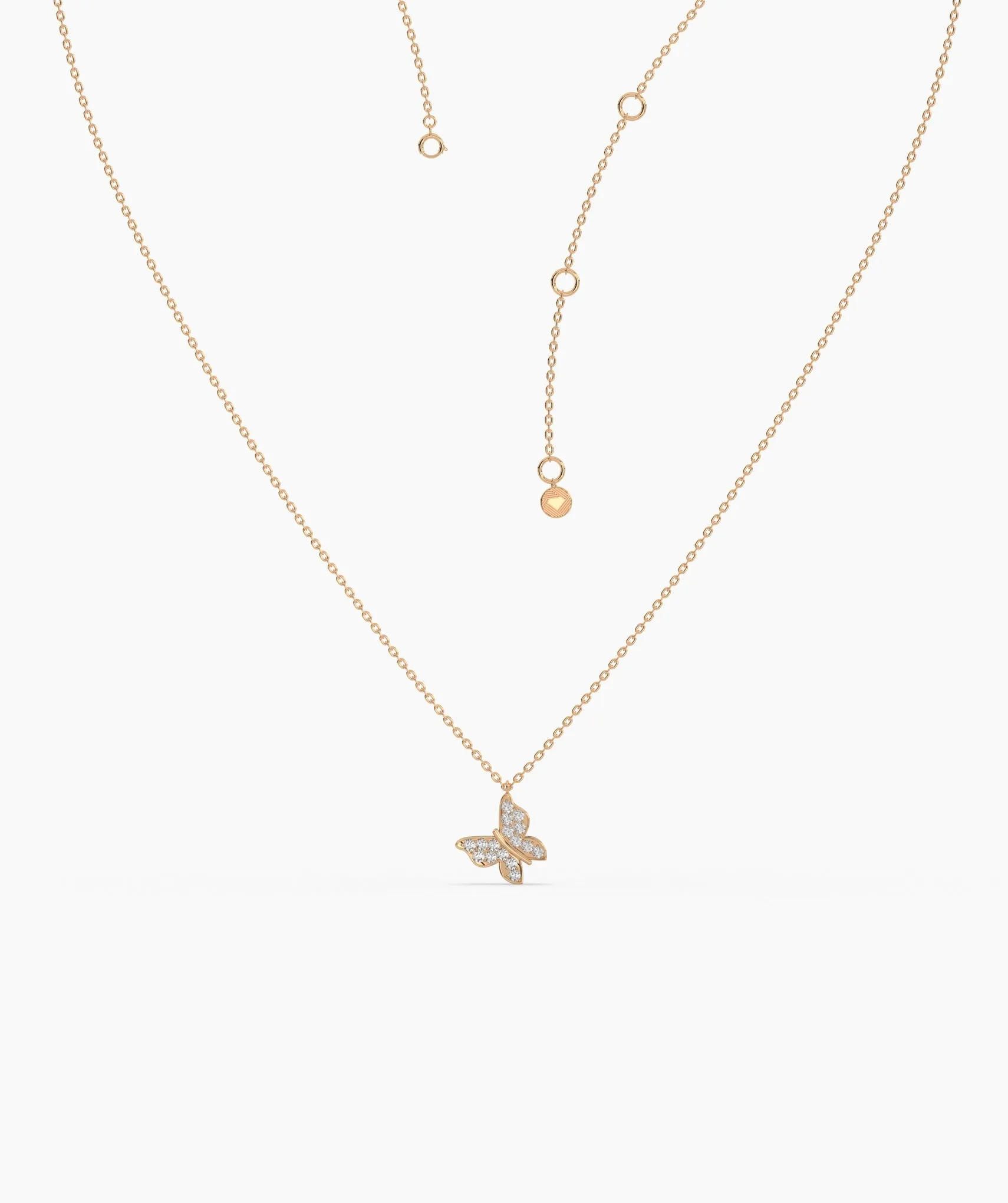 Sparkling Wings 14K Gold Butterfly Pendant