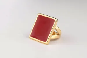 Square Enamel Ring (Chilly)