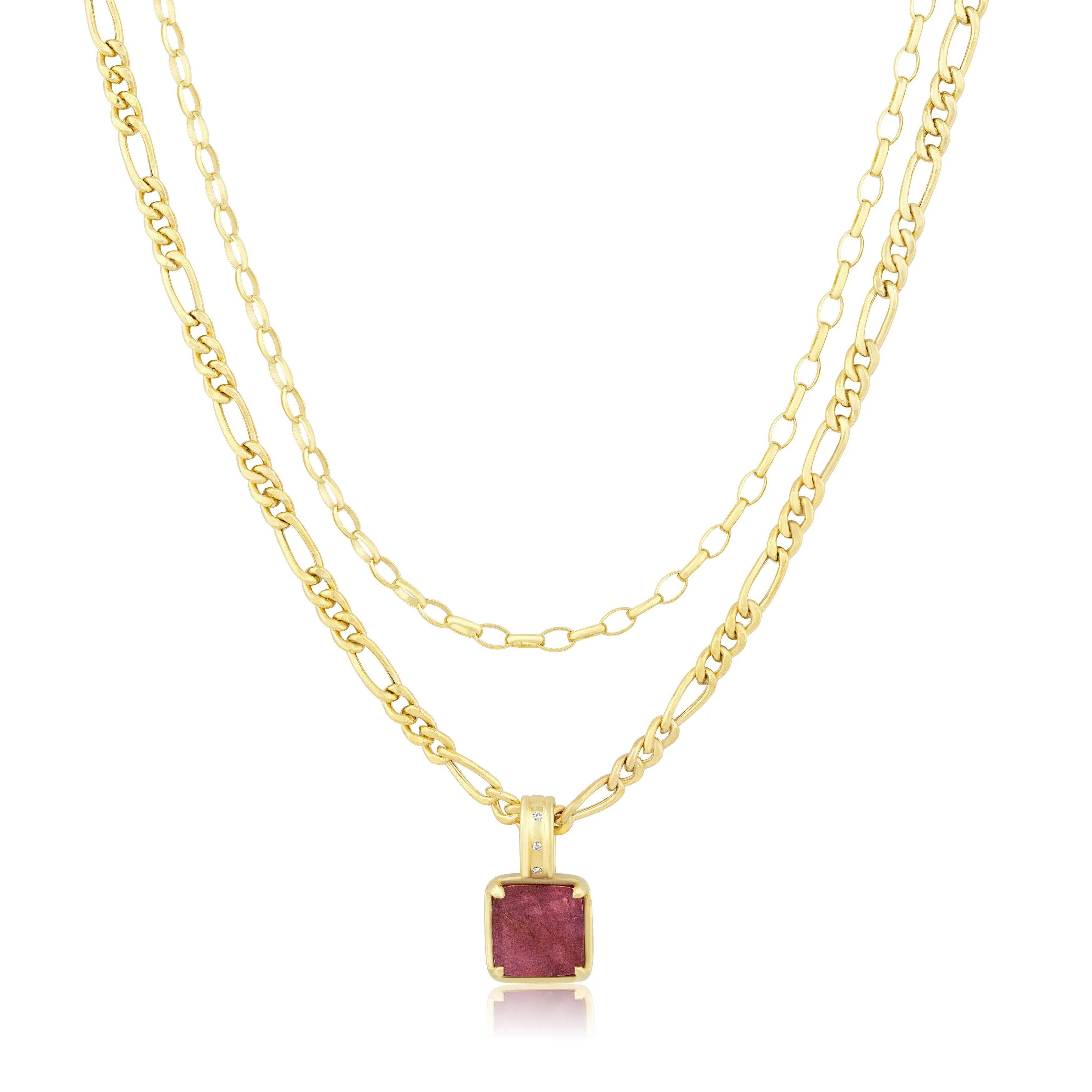 square gemstone | double layer figaro