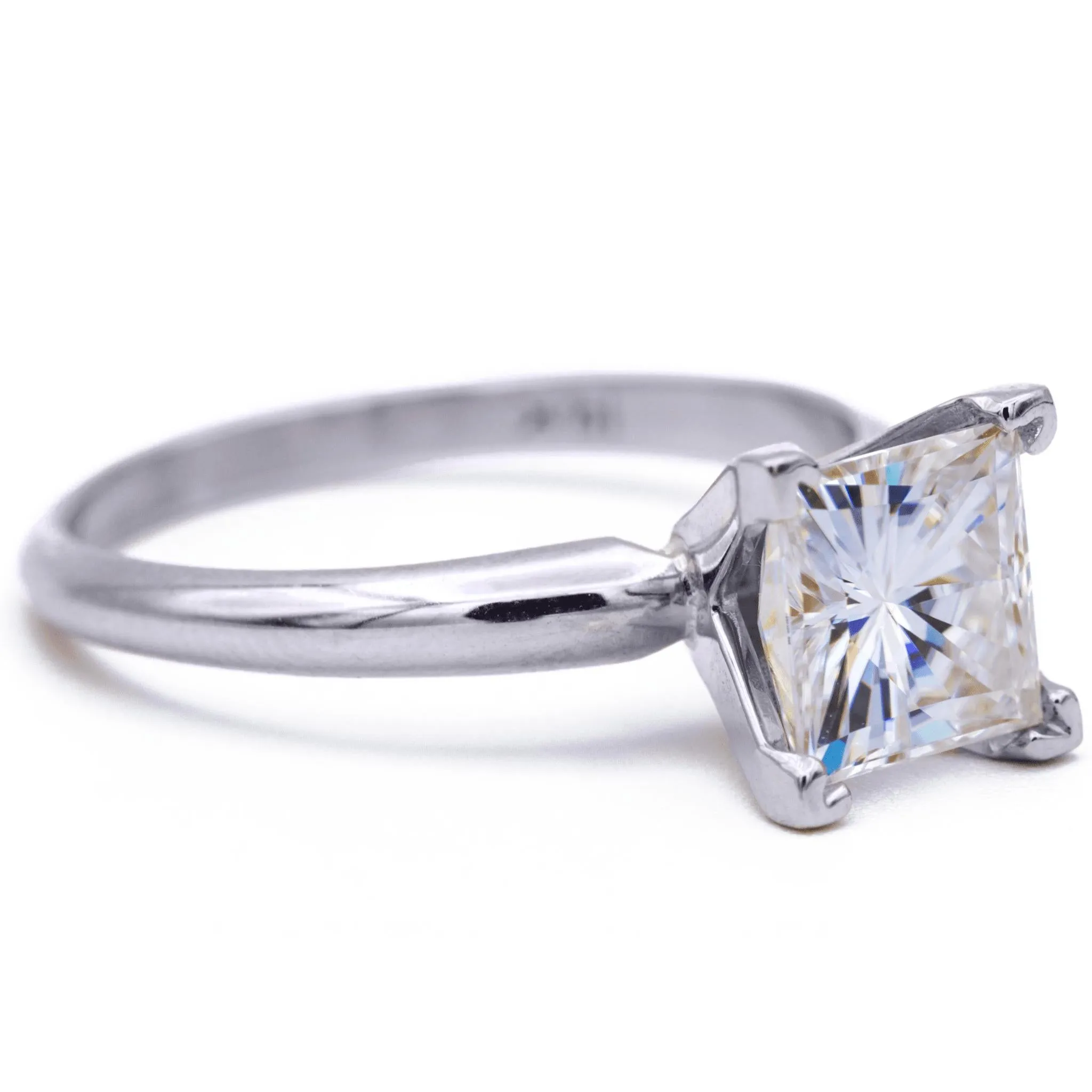 Square Moissanite 4 Prongs FANCY Solitaire Ring