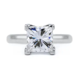 Square Moissanite 4 Prongs FANCY Solitaire Ring