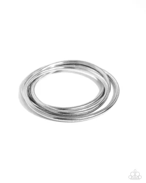 Stacked Severity - Silver - Chain Paparazzi Infinity Bracelet