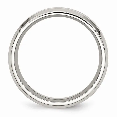 Stainless Steel (8mm) Black Koa Wood Inlay Enameled Band