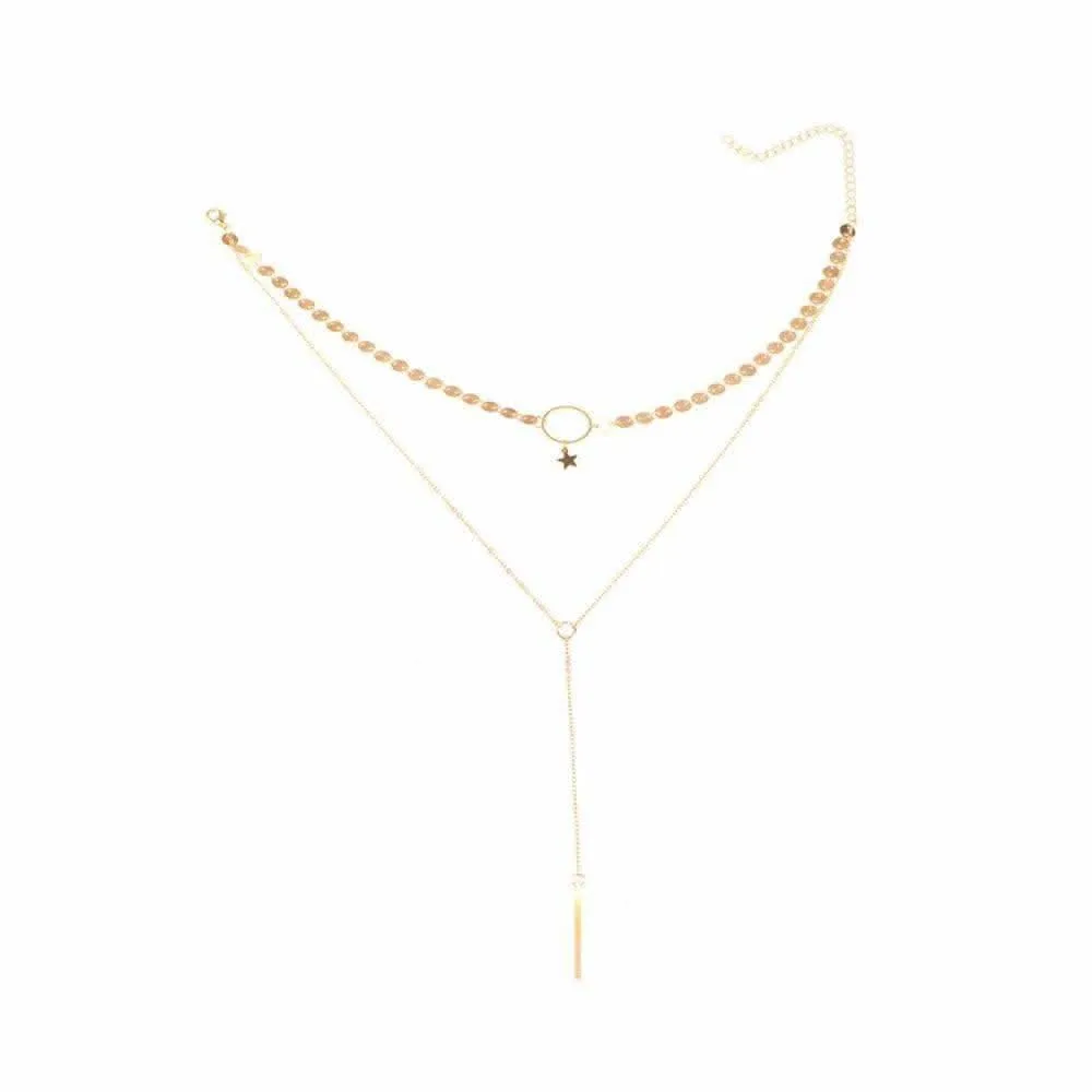 Star Choker Lariat Necklace