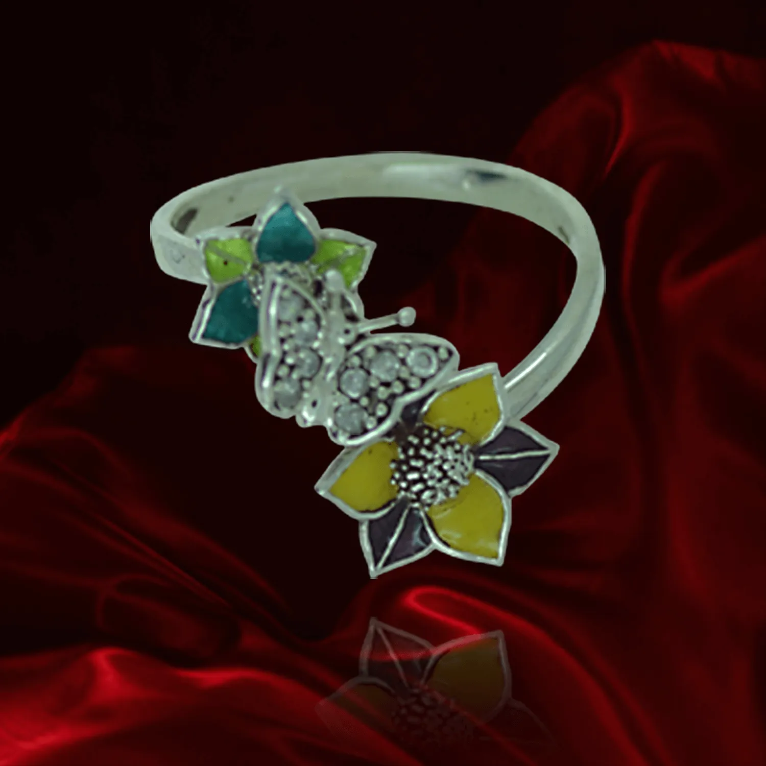 Star Flower and Butterfly Ring