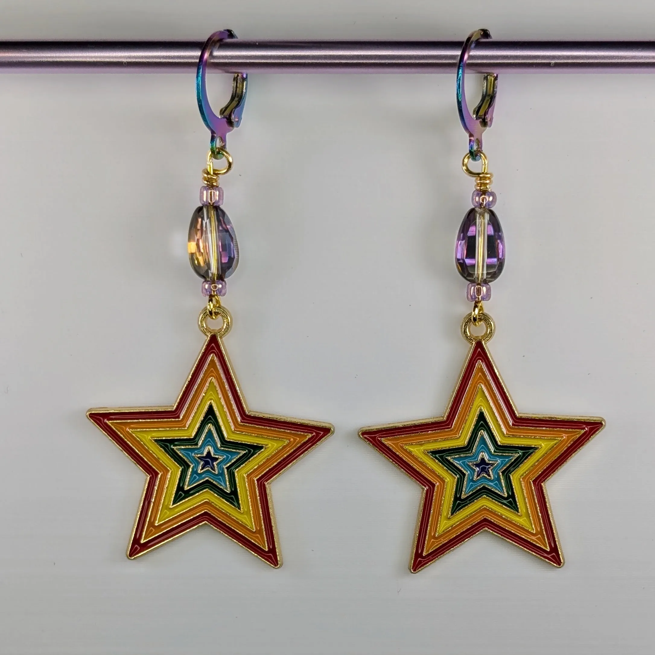 Star Rainbow Enamel Markers & Earrings