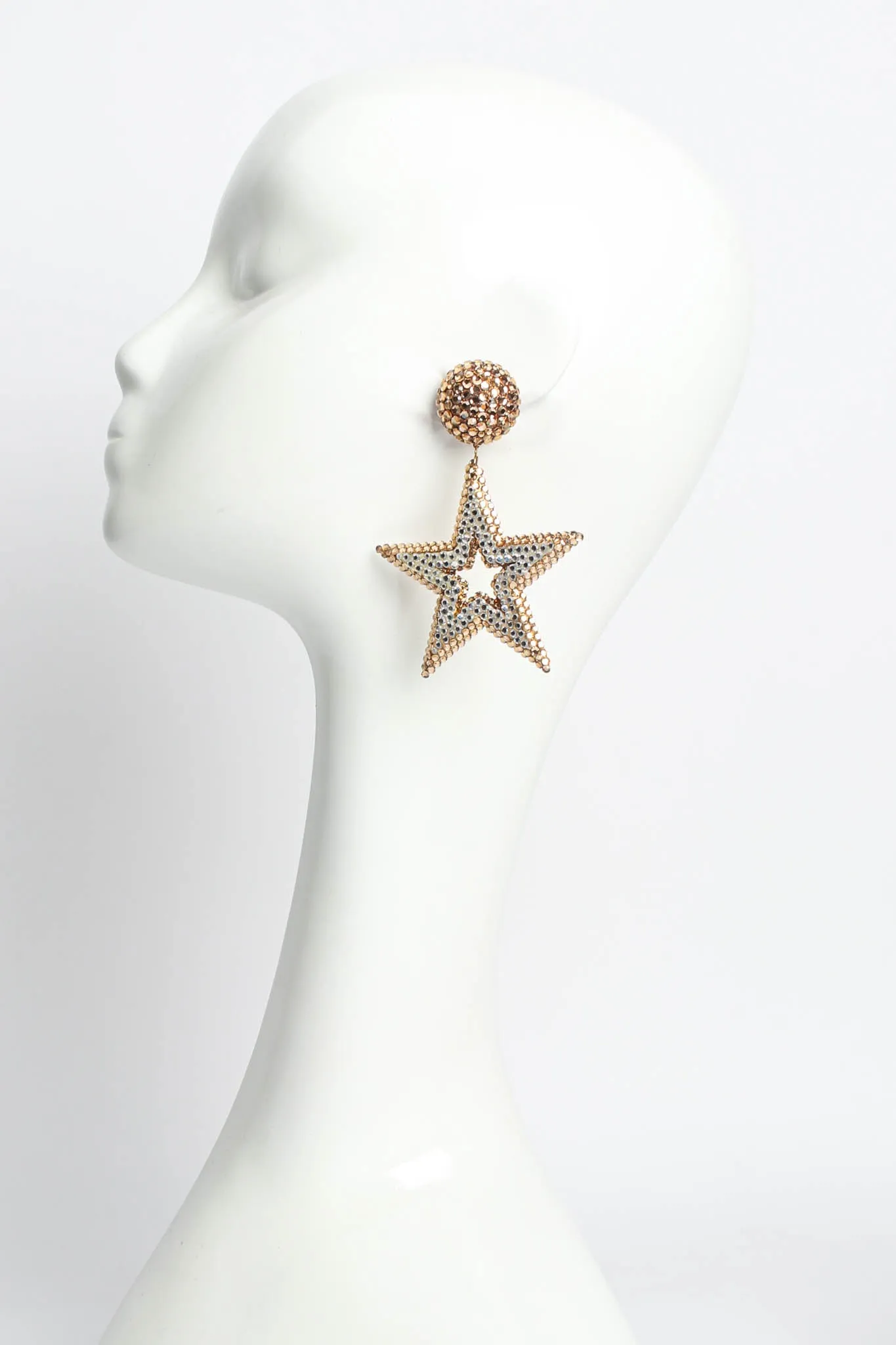Star Rhinestone Dangle Earrings